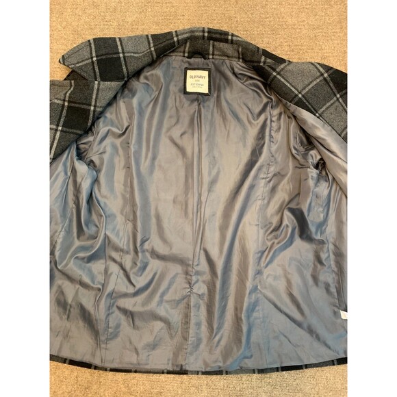Old Navy Coat Womens 2XL Plaid Wool Blend Peacoat Lined Relaxed Preppy Button Up - Picture 3 of 9